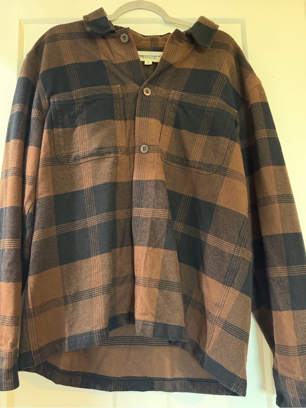 Madewell Brown & Black Plaid Lightweight Shirt Jacket